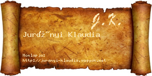 Jurányi Klaudia névjegykártya