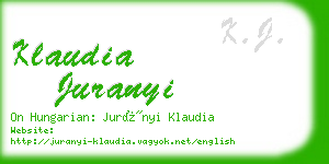 klaudia juranyi business card